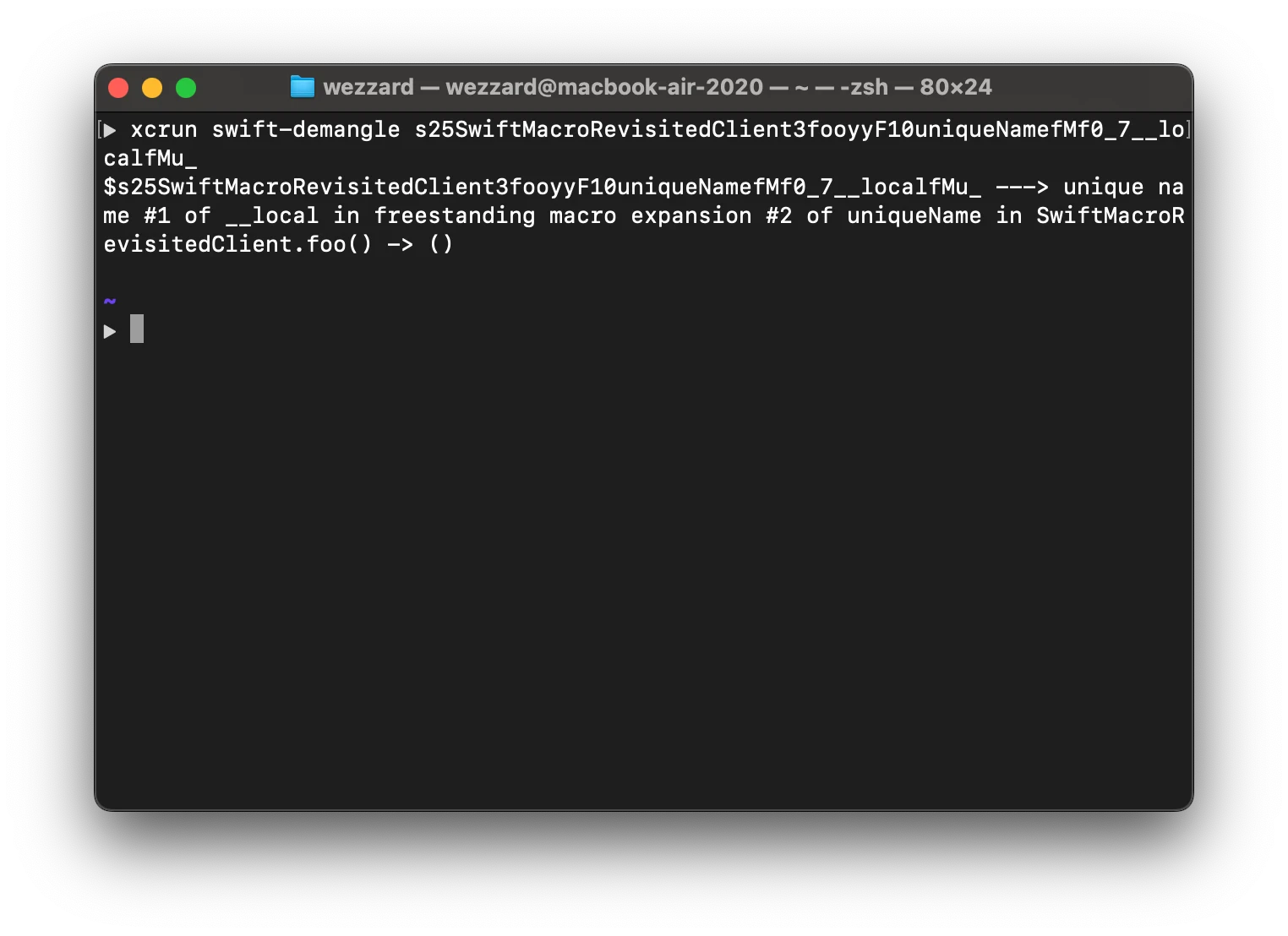 Result from swift-demangle For makeUniqueName Generated Names